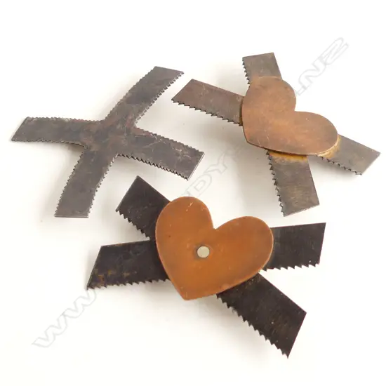 3  BROOCHES BY KIM BRICE,  925 SILVER, COPPER & STEEL, C 1990'S