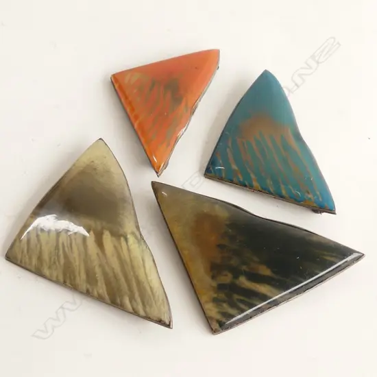 4  BROOCHES BY KIM BRICE, STEEL & RESIN, C 1990'S