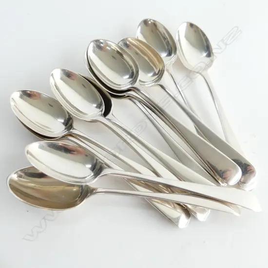 12 STG SILVER TEASPOONS, LONDON  160GMS