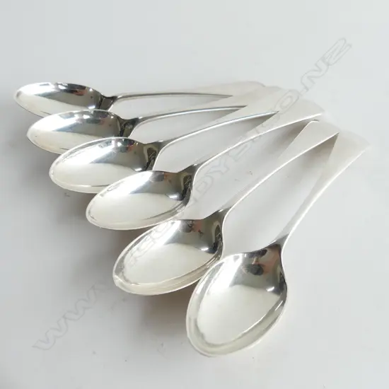 6 STG SILVER TEASPOONS, LONDON, 1910, 91GMS