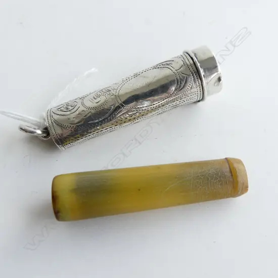 STG SILVER CIGAR HOLDER LONDON EARLY 20thC L.60mm