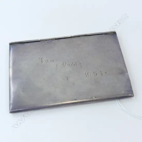 STG SILVER CARD CASE - NOVELTY LETTER FORM 95x65mm B'HAM 1910 55 GRAMS