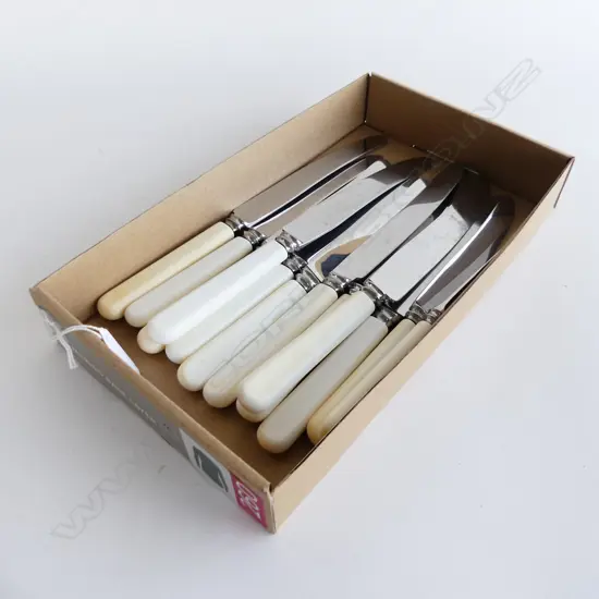 12 IVORINE 'BONE' HANDLED KNIVES 6 LG, 6 SM