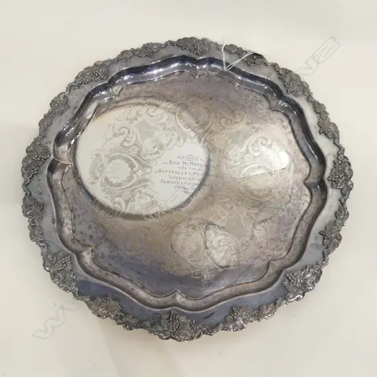 LG SILVER PLATE PRESENTATION TRAY 420mm dia