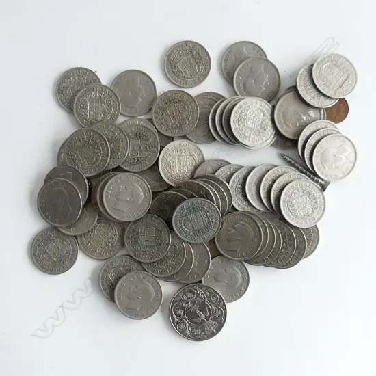 BOX OF MAINLY NZ HALF CROWNS