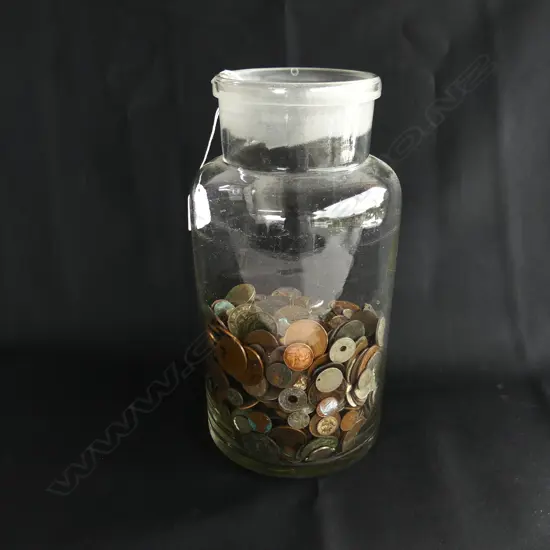 GLASS JAR ASST. OLD COINS