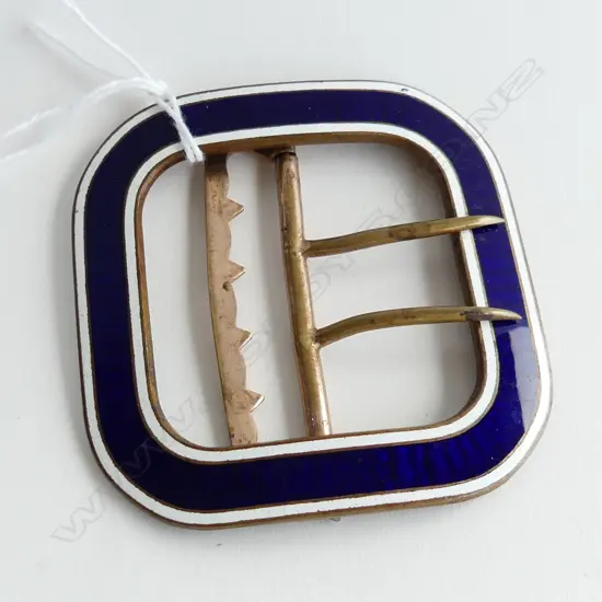BLUE ENAMEL SQUARE BUCKLE W.65mm