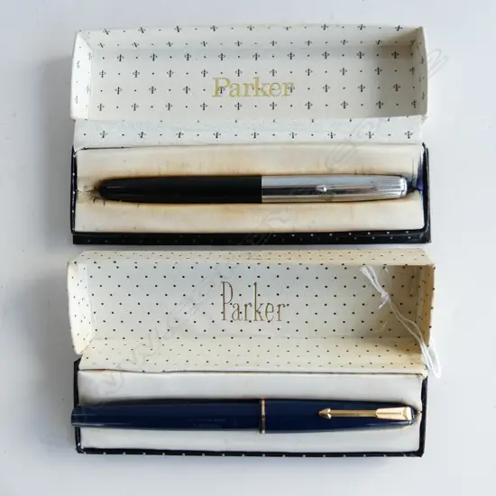 TWO PARKER FOUNTAIN PENS IN ORIGINAL BOXES