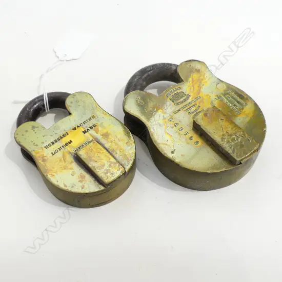 2 VINTAGE BRASS LOCKS H.115mm