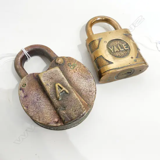 2 VINTAGE LOCKS; YALE & OTHER 90mm