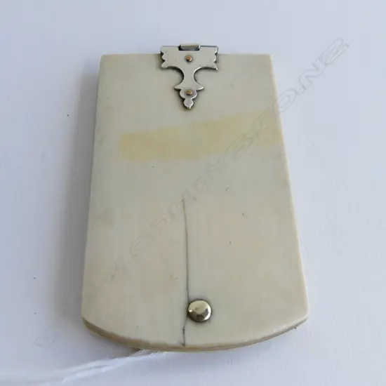 ANTIQUE IVORY APPOINTMENT BOOK / DANCE CARD 70x40mm