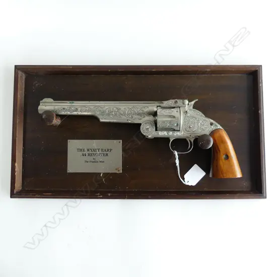 FRANKLIN MINT COPY OF 'THE WYATT EARP .44 REVOLVER' on plaque