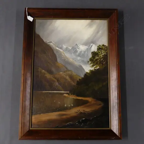 COLONIAL LANDSCAPE OIL ON CANVAS - OTARA GORGE 650x445mm