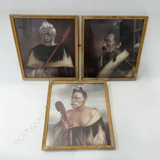 3 MAORI CHIEF PRINTS 255x225mm