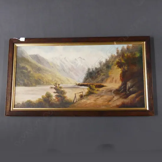 N. JACKSON LG COLONIAL LANDSCAPE OIL ON CANVAS 440x900mm