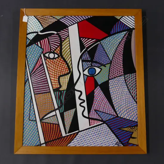 A. L. BOROS 'ARCOK IV' ABSTRACT OIL ON BOARD AFTER PICASSO 700x595mm