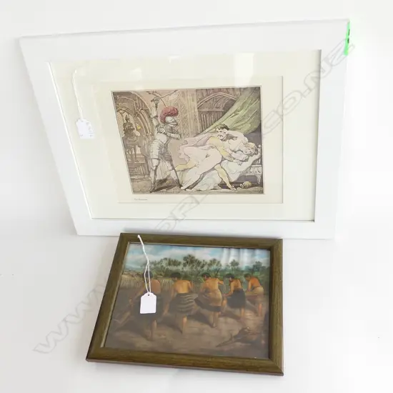 REGENCY EROTIC PRINT 'THE ANCESTOR' 215x280mm + MAORI PRINT 5 MEN DIGGING