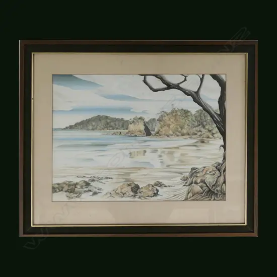 JOHN CRICHTON, 'BETHELL'S' COASTAL LANDSCAPE, WATERCOLOUR, 390 x 520mm