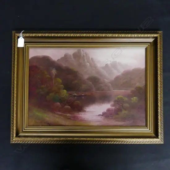CHAS YOUNG COLONIAL LANDSCAPE OIL (PINK TONES) 285x430mm