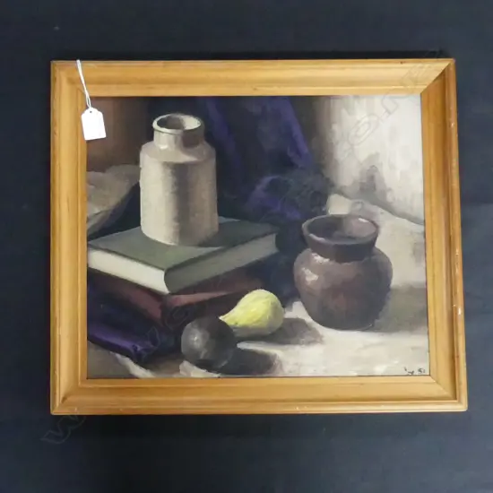 STILL LIFE OIL ON BOARD ARTIST UNKNOWN 325x390mm