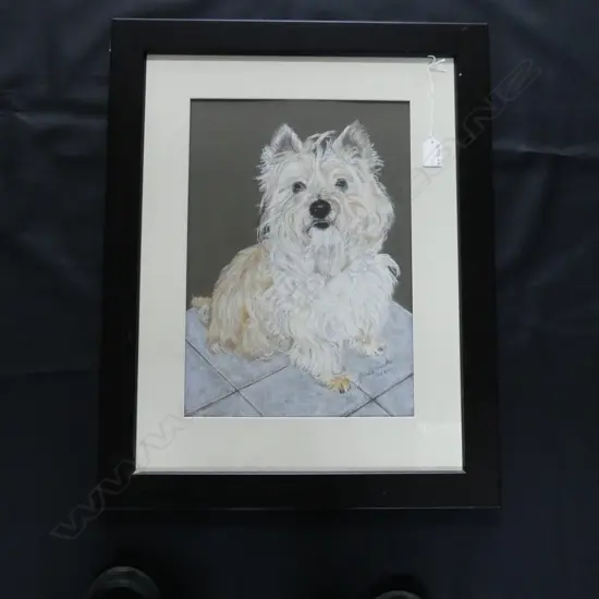 JANICE TASKER PASTEL SCOTTY DOG SIGNED Oct 2005 395 x 275mm