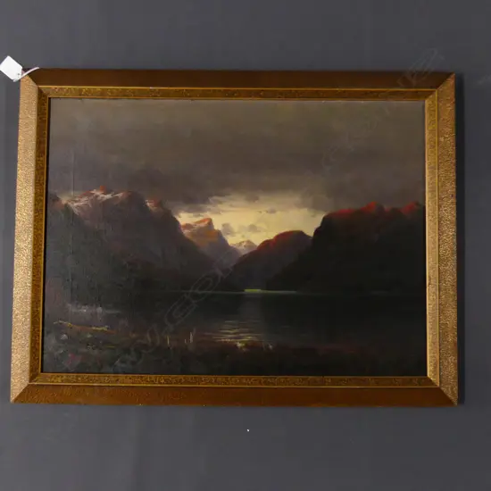 J. D. PERRETT COLONIAL LANDSCAPE OIL ON CANVAS, SIGNED 395x550mm