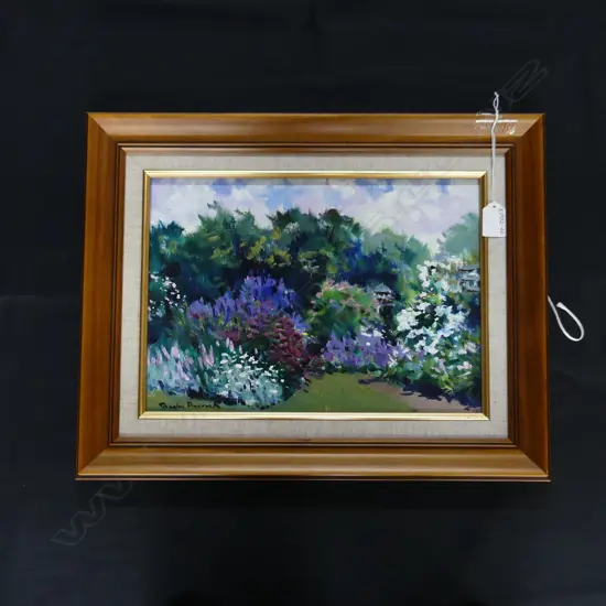 DOUGLAS BADCOCK FLORAL GARDEN OIL SIGNED 240 x 340mm
