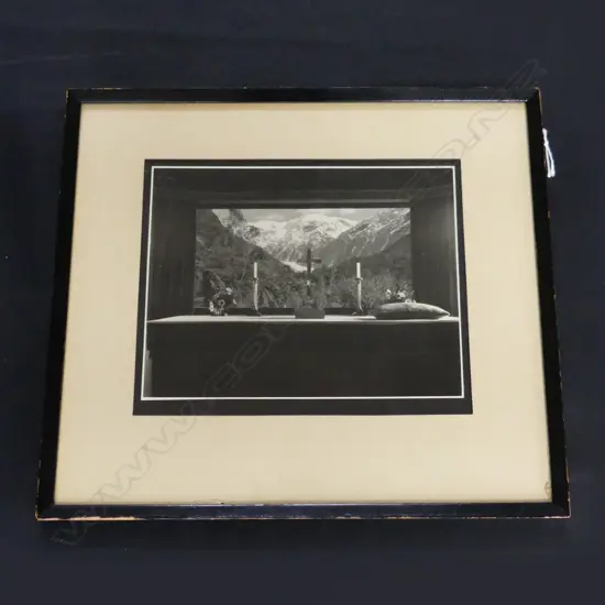 VINTAGE PHOTO MT COOK FROM A CHURCH ALTAR 150 x 195mm