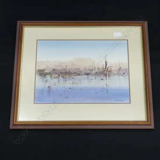 AUSTRALIAN W/C  LANDSCAPE SIGNED INDISTINCT H460 W550MM