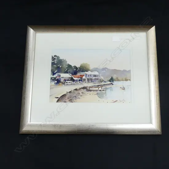 W/C COASTAL HARBOUR SCENE SIGNED SMITH H480 W570MM