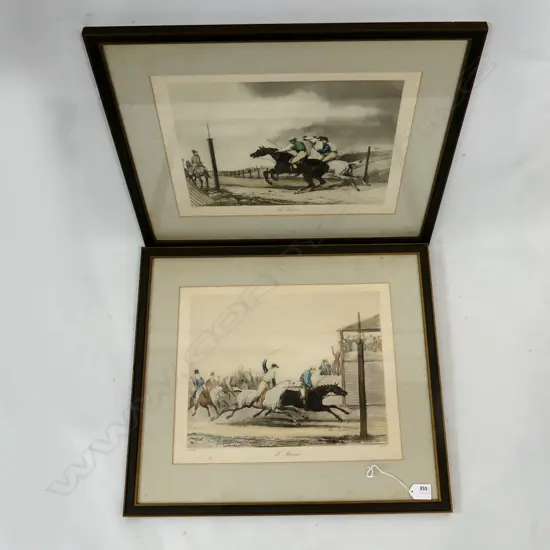 PR OLD ENGLISH HORSE RACING COLOURED ENGAVINGS H480 W550MM