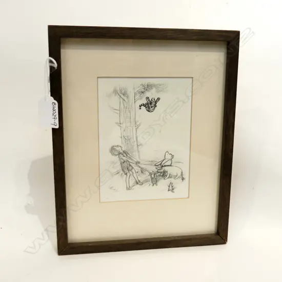 WINNIE THE POOH FRAMED PENCIL DRAWING PRINT 150 X 110