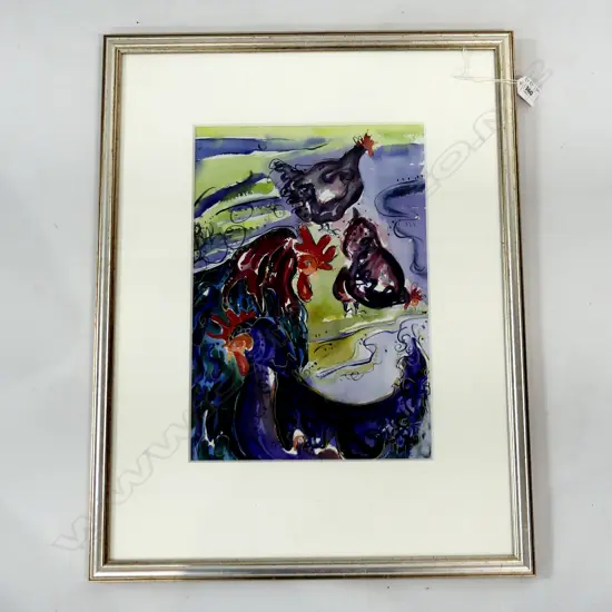 W/C HENS & COCK BY JILL FOXWELL H620 W480MM