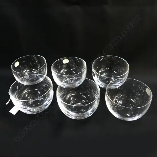 6 BOHEMIA CRYSTAL BOWLS 120mm dia