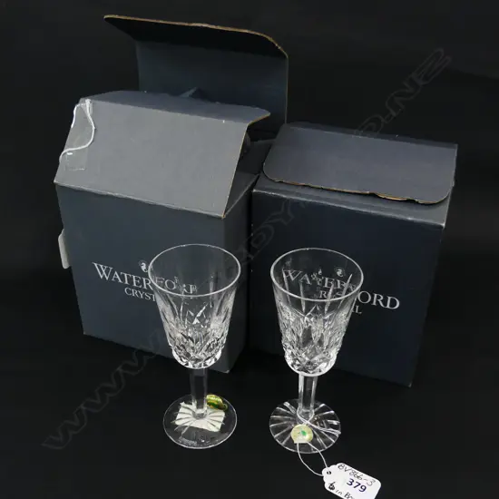 6 WATERFORD CRYSTAL LISMORE SHERRY GLASSES H. 130MM - IN ORIGINAL BOXES (1 BOX OF 2, 1 OF 4)