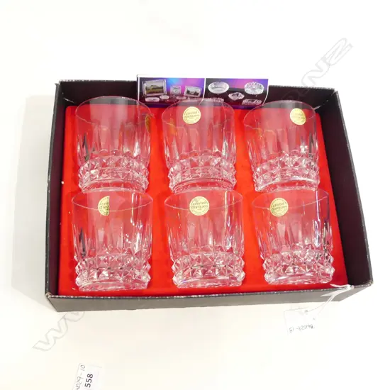 BOX 6 CRISTAL D'ARQUES WHISKY GLASSES 
