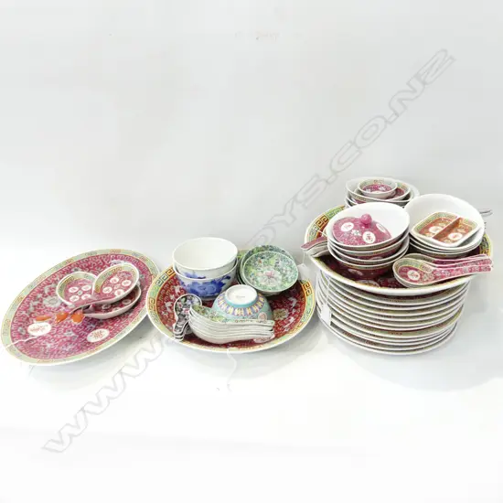 LG CHINESE DINNER SET, SEVERAL PATTERNS; PLATES, SPOONS, BOWLS (LG & SM) ETC... 