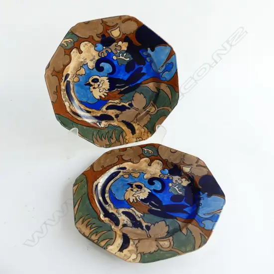 PR BURLEIGH WARE 'AMSTEL' FREDERICK RHEAD PLATES. Dia.220mm