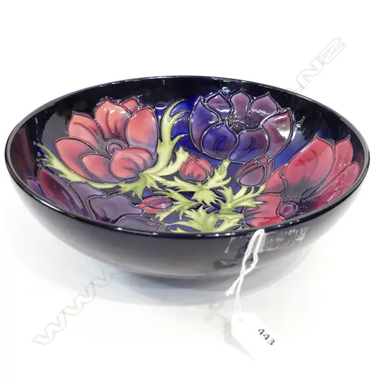 LG MOORCROFT BLUE ANEMONE BOWL 265mm dia