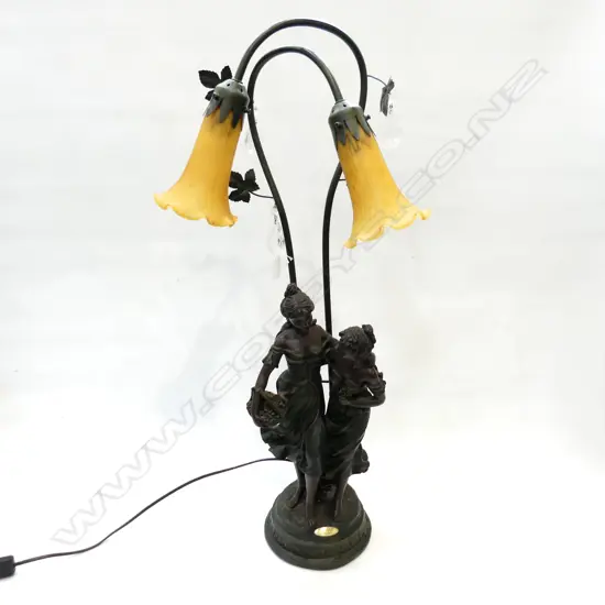 ART NOUVEAU REPLICA FIGURAL TABLE LAMP H. 760MM