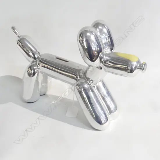 OTOTODESIGN SILVER CERAMIC BALLOON DOG (some loss to finish) L.320mm