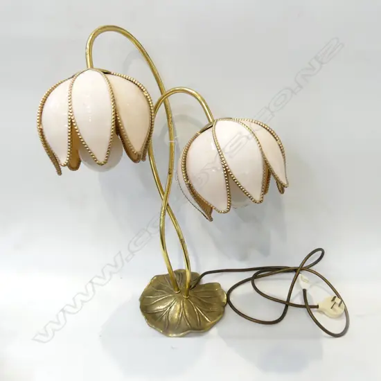 RETRO BRASS LILY TABLE LAMP H. 500MM