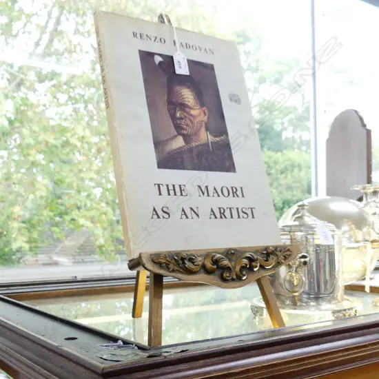 BOOK ON EASEL; RENZO PADOVAN 'THE MAORI AS AN ARTIST' REED 1957 H.355mm