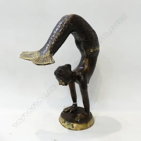 BRONZE MERMAID DOING BACKFLIP H.350mm