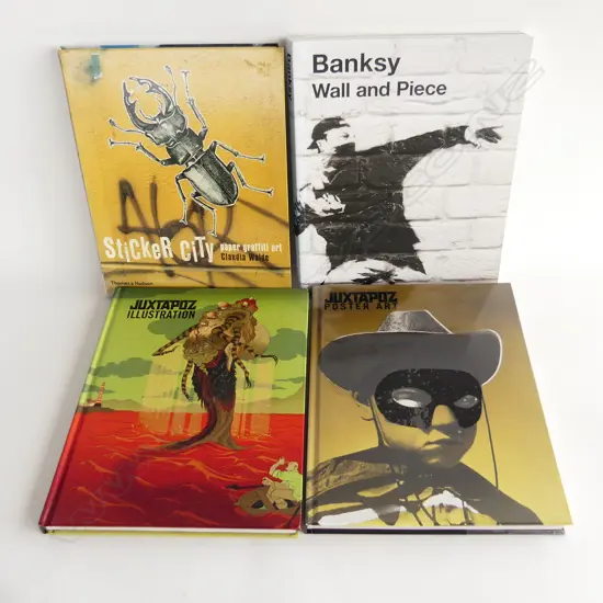 4 MODERN ART BOOKS INCL. BANKSY, ILLUSTRATION ETC