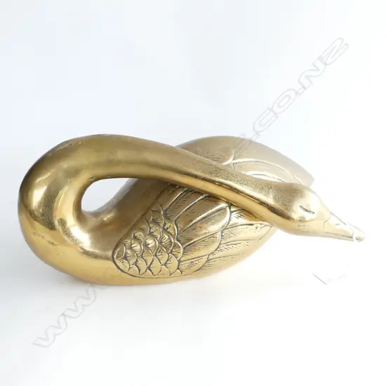 BRASS SLEEPING SWAN
