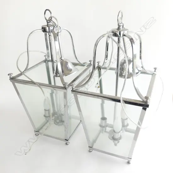 PR SILVER METAL CEILING LANTERNS H.550mm