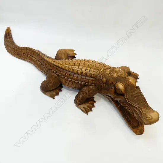 CARVED WOODEN CROCODILE L. 1000MM