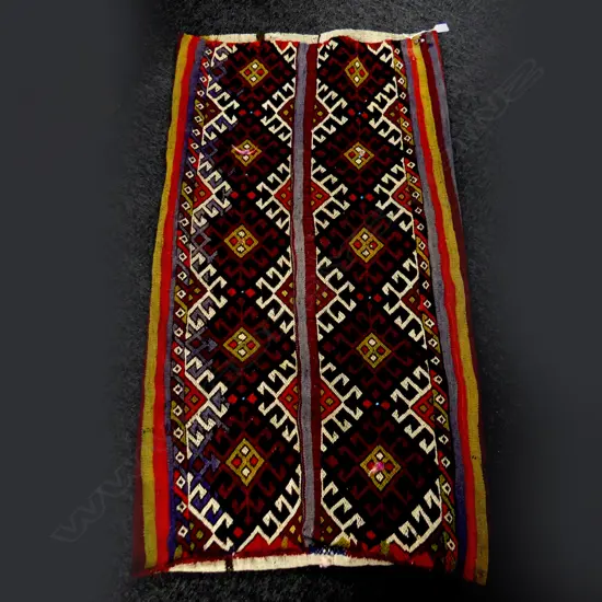 OLD PERSIAN KELIM COVERED GRAIN BAG GEOMETRIC 120 x 670mm