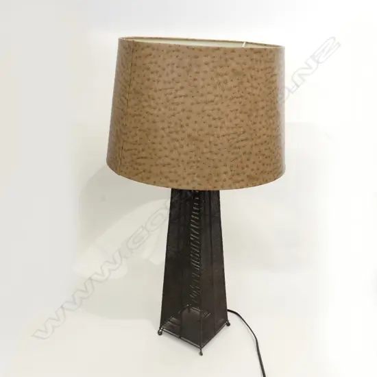 WOVEN WIRE LAMP FAUX LEATHER SHADE H.500mm